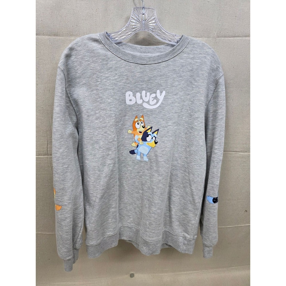 Bluey Bingo Graphic Sweatshirt Mens Small Heather Gray Crewneck Long Sleeve SM